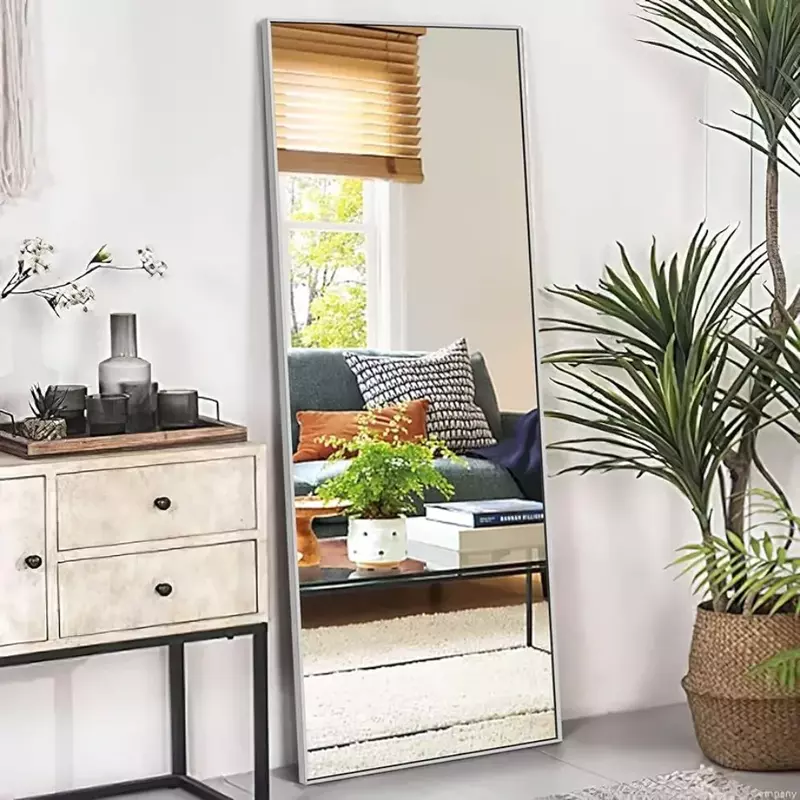 Mirror 64"x22" Full Length Mirror With Stand Wall Mounted Dressing Mirror Body Living Room Furniture Home Freight free