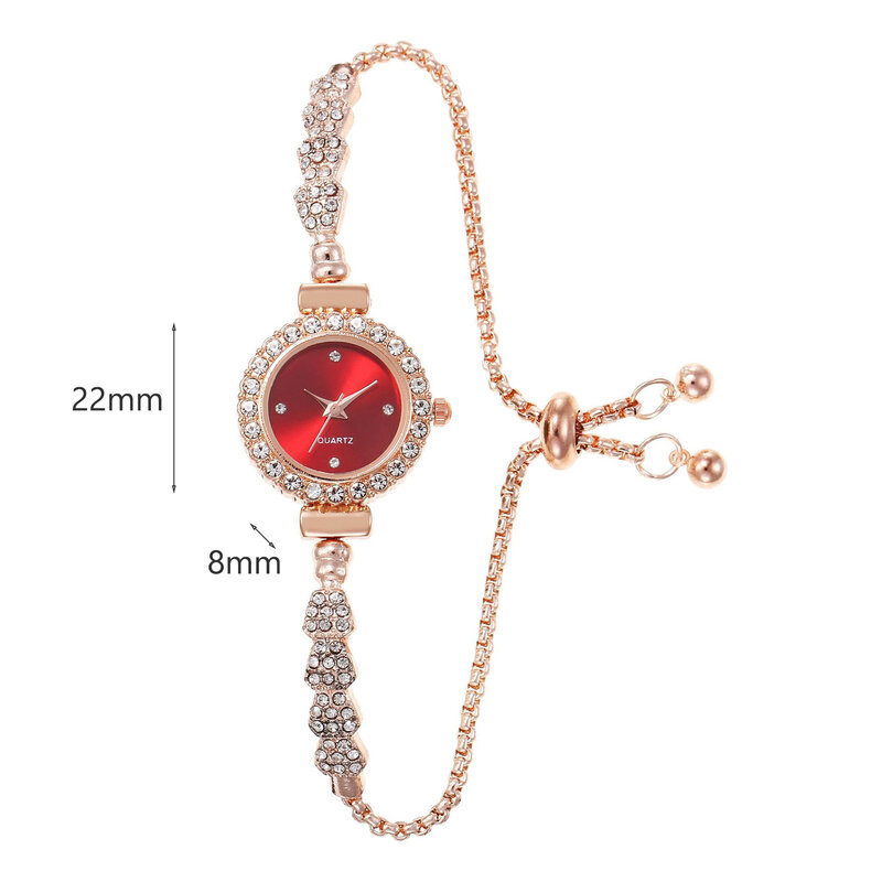 Relojes de diamantes para mujer, pulsera de eslabones de cadena de esfera redonda, reloj de pulsera de brazalete analógico para reuniones y citas en la oficina