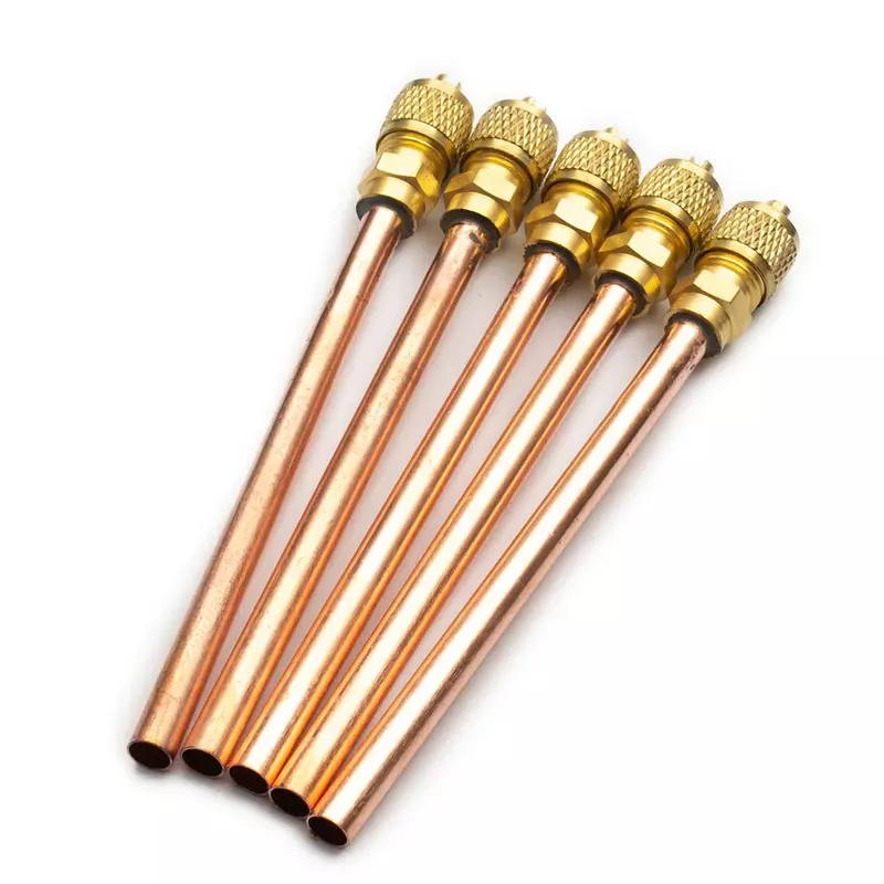 5PCS/Set Garden Air Conditioner Refrigeration 125mm Accessories Valves Copper Tube Filling Parts 3.4 Mpa Home DIY Power Tool