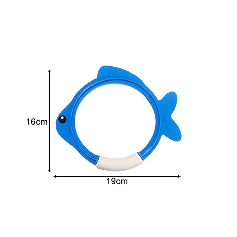 4 sztuki ryb zabawki z pierścieniami podwodne pierścienie nurkowe zabawki do basenu dzieci
