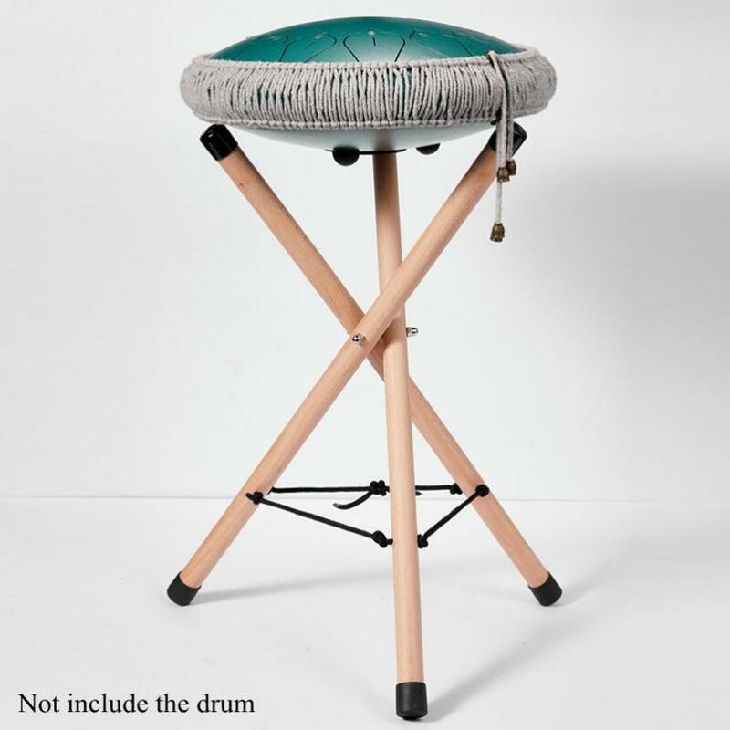 Estante de tambor de madera de haya, soporte de mano para lengua, soporte triangular para colgar, accesorios de tambor portátiles plegables universales