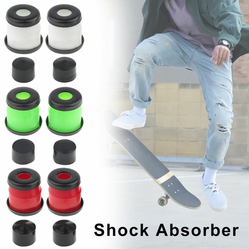 1 Set Shock Pad Set papan panjang, peredam kejut atas/bawah warna-warni tahan guncangan bagian Skateboard