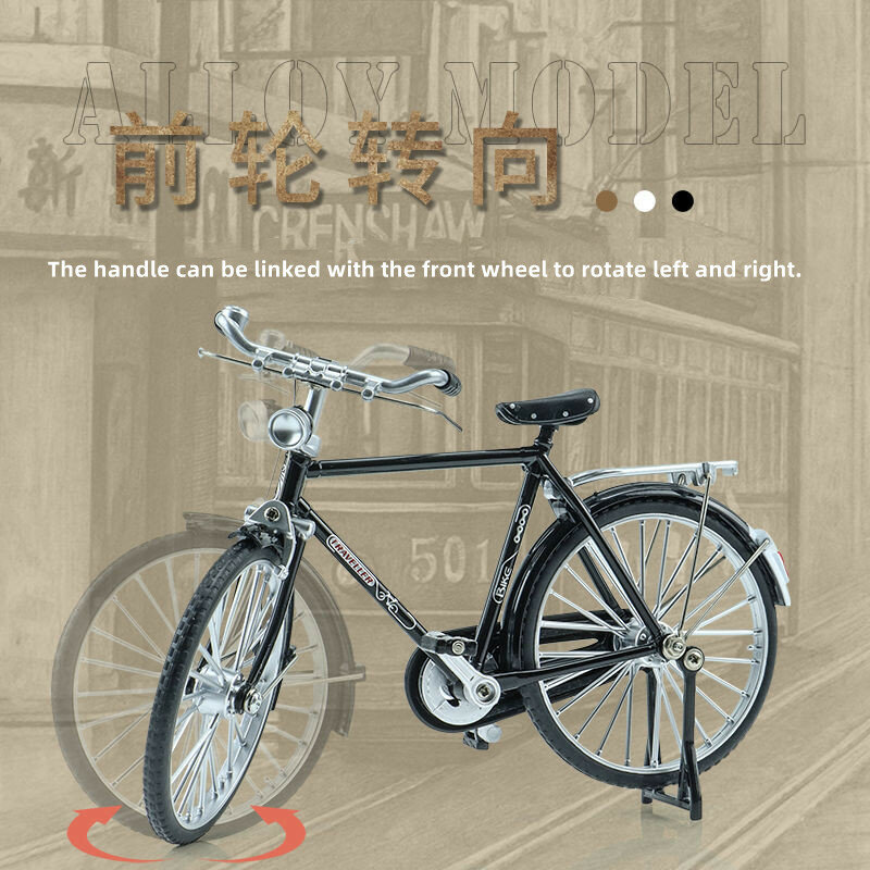 1:10 Bike Figurine Bicycle Art Sculpture Stand Stable Alloy Simulation Art Bicycle Home Decor Craft Home Decoration