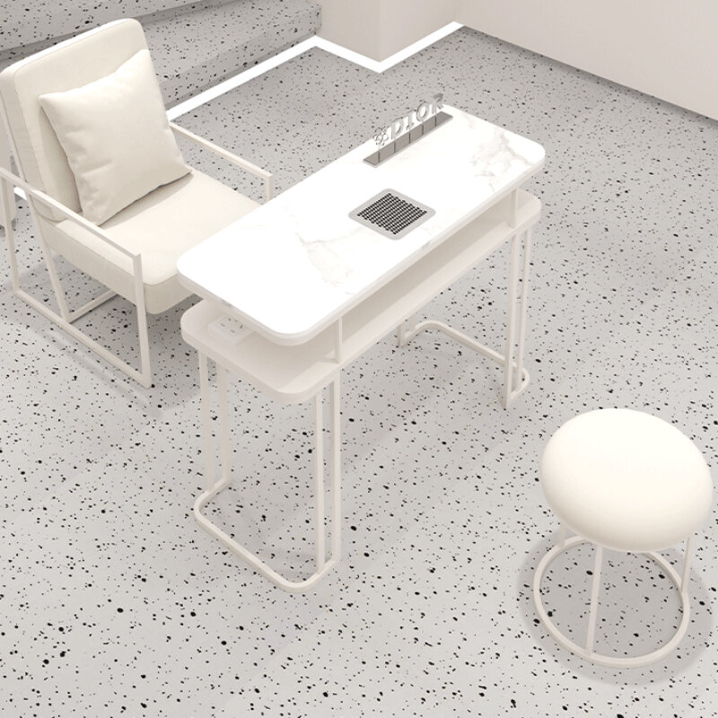 White Organiser Nail Desk Dust Collector Designer Manicure Nail Table Art Modern Tavolo Per Unghie Professionale Salon Furniture