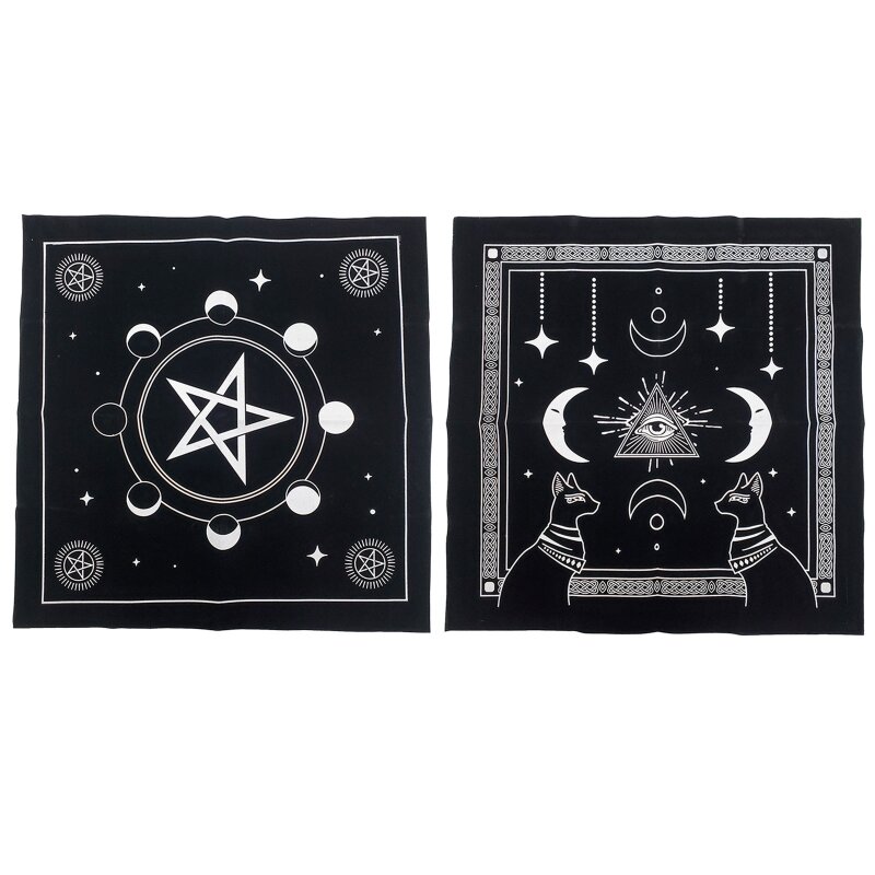 Tarot carré en flanelle, tissu d'autel, cartes de jeu de société, astrologie pour Oracle, couverture de carte de Table, tapis de Divination