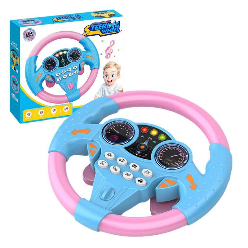 Simulasi listrik mainan roda kemudi dengan cahaya dan suara anak-anak pendidikan Co-Pilot mobil anak-anak mainan vokal hadiah mainan