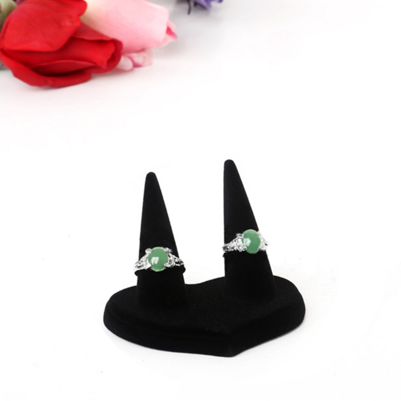 Supporto per anello a cono nero floccaggio imitazione dito espositore per gioielli organizzatore di stoccaggio vassoio da esposizione per strumento di esposizione del negozio nuovo
