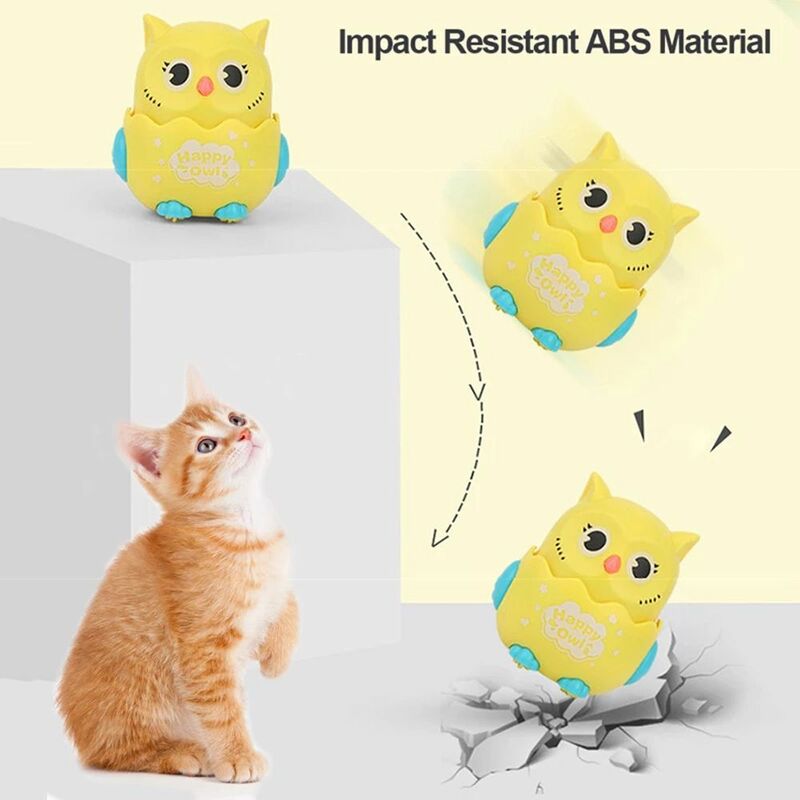 Plastic Clockwork Cat Toy for Children, Classic Pet Toys, Wind Up, Owl Shaped, Kids Gifts