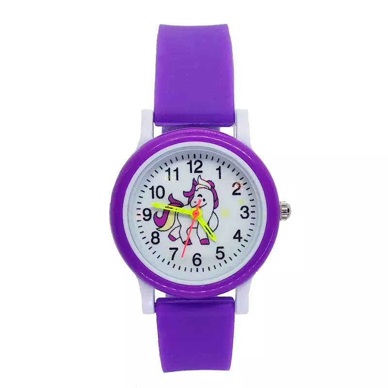 3D мультфильм прекрасный пони дети часы для девочек и мальчиков подарок студентам кварцевые наручные часы Дети Популярные Часы Regarder часы