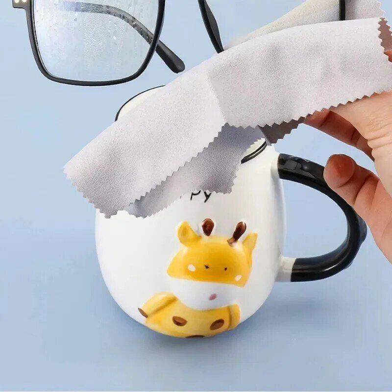 Anti-Fog Glasses Cloth Reusable Square Solid Color Suede Glasses Cloth Women Men Microfiber Anti-Fog Mobile Phone Cleaning Wipe