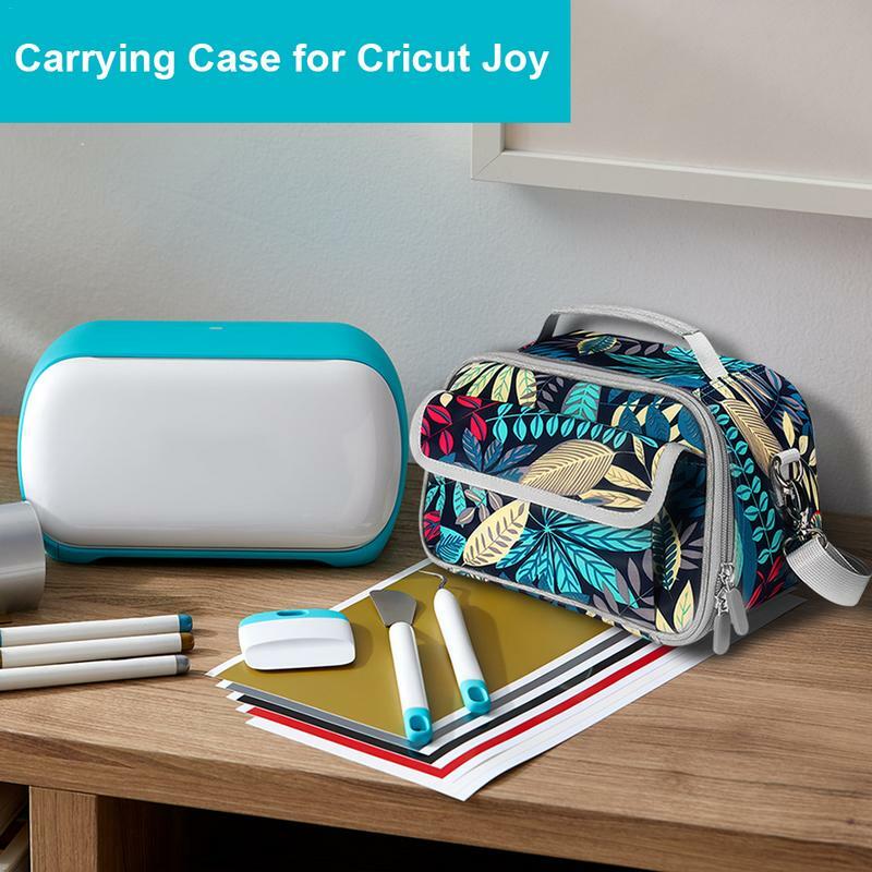 Cricuts Joy tas jinjing mesin pembawa, tas dengan tas bahu portabel banyak saku dapat diandalkan saku pena Interior mesin perekam