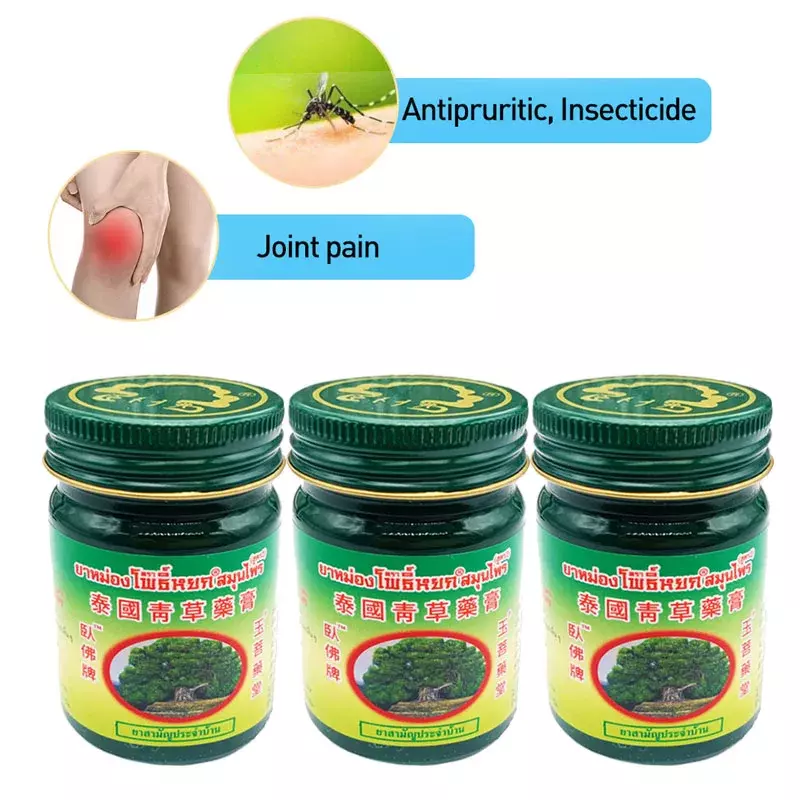 ครีมหญ้าประเทศไทย50ก. สำหรับรักษาอาการปวดหัวกันยุงเวียนศีรษะครีมหญ้าสีเขียวน้ำมันเย็นยาทางการแพทย์