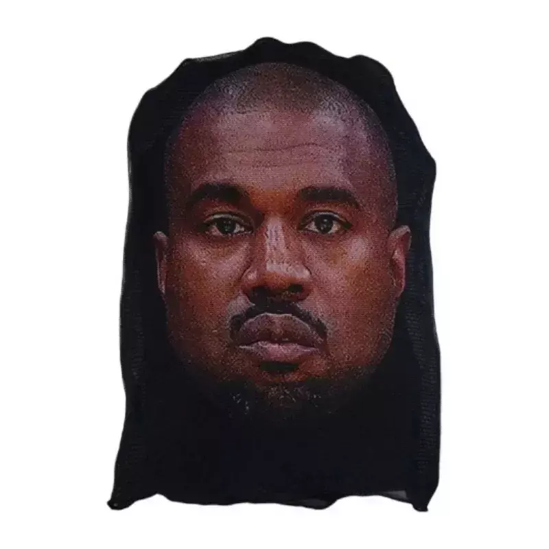 หน้ากาก Kanye พิมพ์ลาย3D สำหรับผู้ชายและผู้หญิงหน้ากากตาข่ายยืดเต็มรูปแบบหมวกคอสเพลย์หมวกสกีแฟชั่นฮิปฮอปเสื้อมีฮู้ด