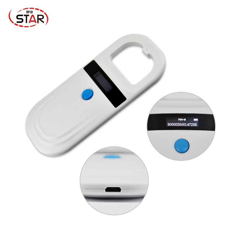 Animal Leitor RFID para Pet ID, Cat e Dog, Microchip Scanner, Glass Chip, Tag, Read Only Scanner, 134.2KHz, 125kHz