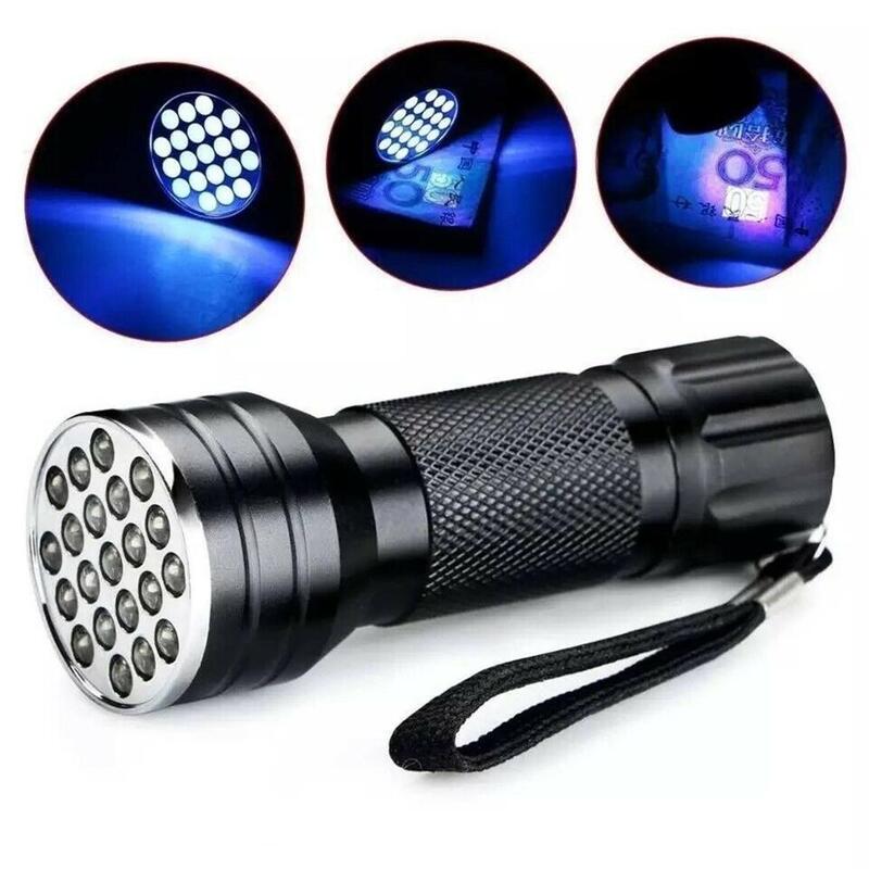 Mini linterna UV portátil para esmalte de uñas, lámpara médica ultravioleta de 395nm, 21led, luz negra, mancha de orina para mascotas