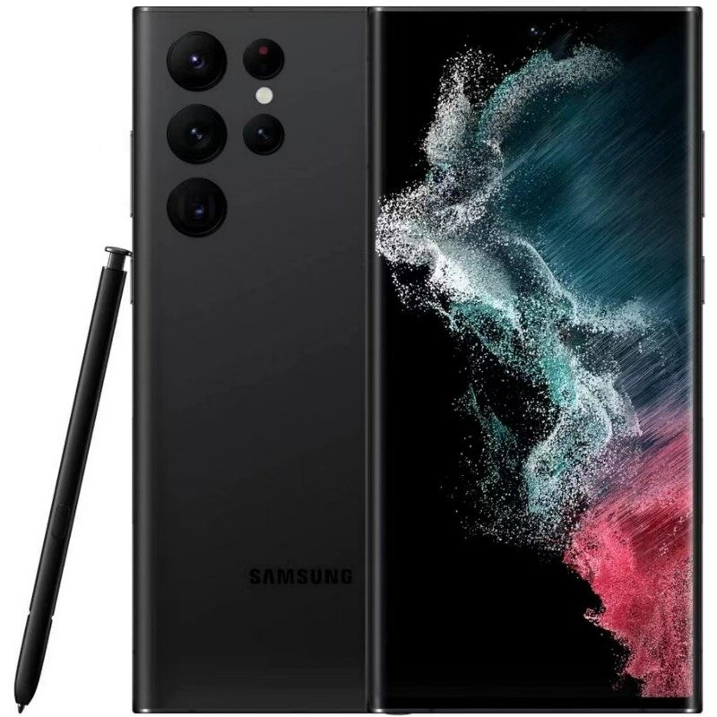 Samsung-Galaxy s22ウルトラロック解除携帯電話、snapdragon 8 gen、オクタコア、6.8インチ、8 GB、12GB RAM、1sim 1eSIM、u、u1、128 GB、256 GB、512GB rom、5g