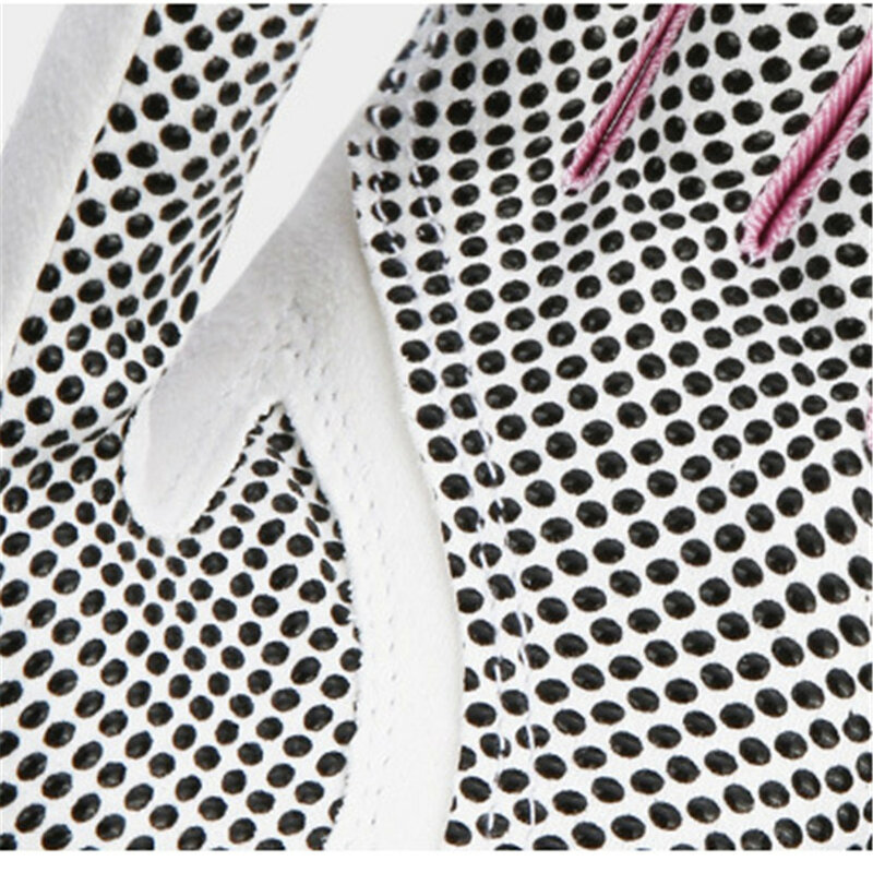 Luvas de golfe de pano de microfibra para mulheres, antiderrapantes, elásticas, respiráveis, luva para desporto outdoor, branca e azul, 1 par, 19