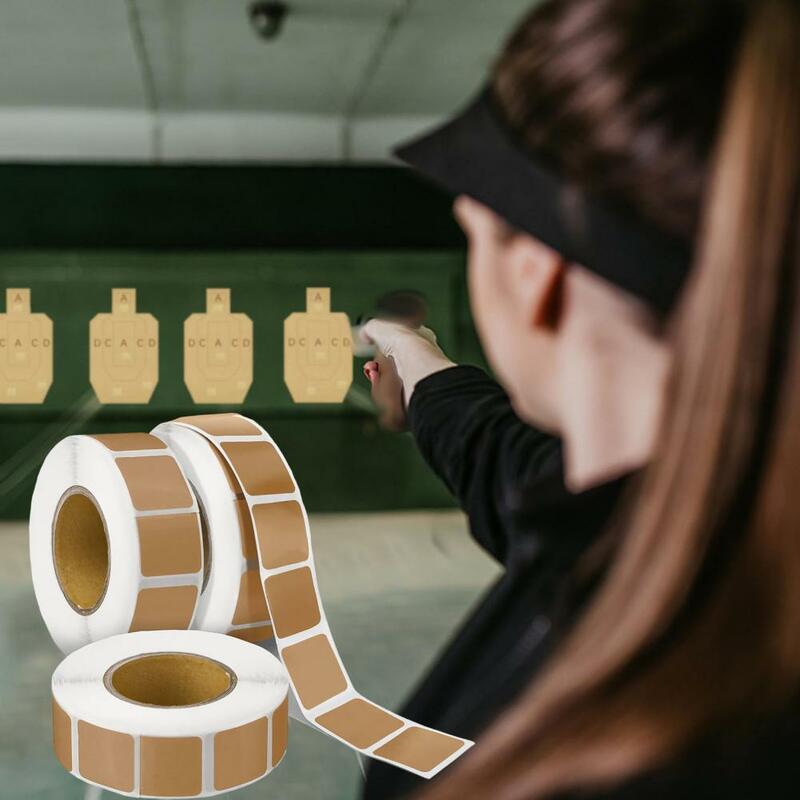 Papierowe naklejki do naprawy celów przenośne samoprzylepne naklejki na tarcze łatwe w użyciu etykiety szkoleniowe z papieru Kraft dla ćwiczenia na strzelnicy