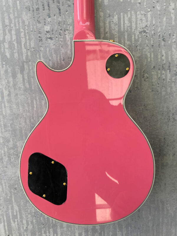 have Gib$on~ logo Electric Guitar, pink opaque, mahogany body, Rosewood fingerboard Made in China, free shipping