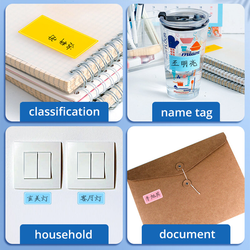 Impermeável colorido auto-adesivo Assorted Adesivos Removível Etiqueta Adesivos Nome Tag Garrafa Arquivo Documento Material Escolar