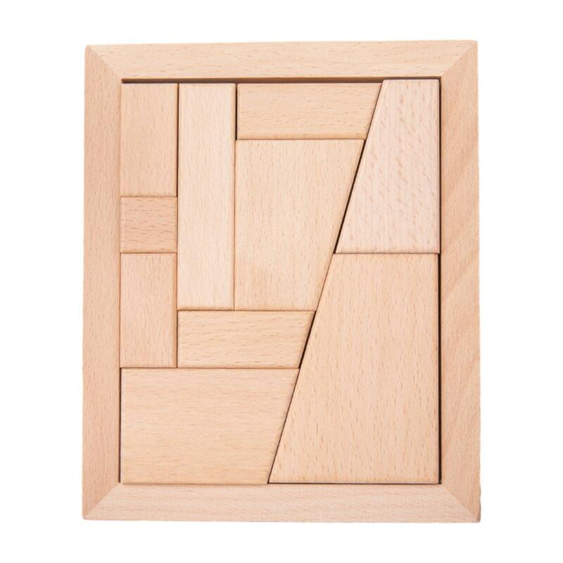 Puzzle Tangram de madeira geométrica, puzzles portáteis, jogos para adultos, brinquedos montessorianos para crianças, meninas e meninos