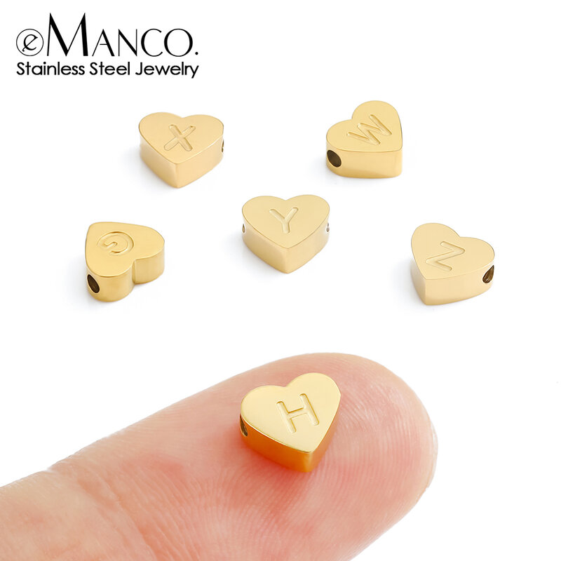 EManco подвеска в форме сердца с инициалом имени для ожерелий 316L ожерелье из нержавеющей стали для женщин браслет сделай серьги ювелирные изделия