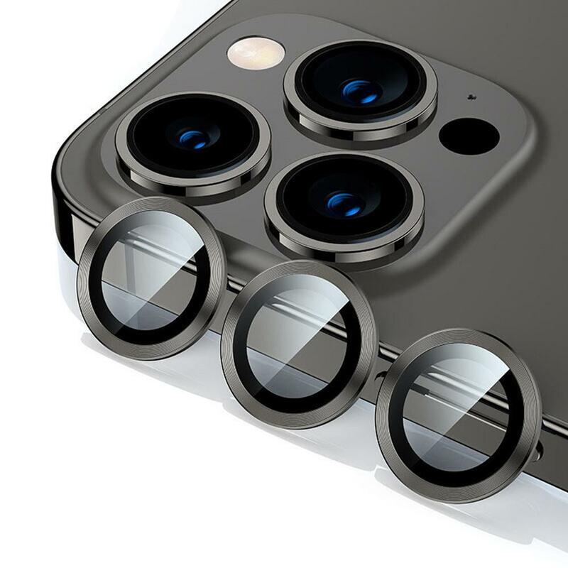 ฟิล์มป้องกันเลนส์กล้องแบบเต็มเลนส์กล้องสำหรับ iPhone 15 pro/pro MAX อุปกรณ์เสริมกระจกสำหรับกล้อง