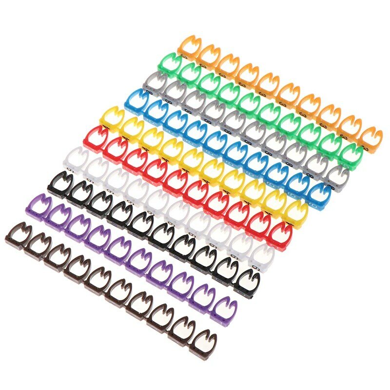 100pcs/150pcs 0-9 Arabic Numerals Cable Markers Colourful M Type Marker Number Tag Label For 2-3mm Wire
