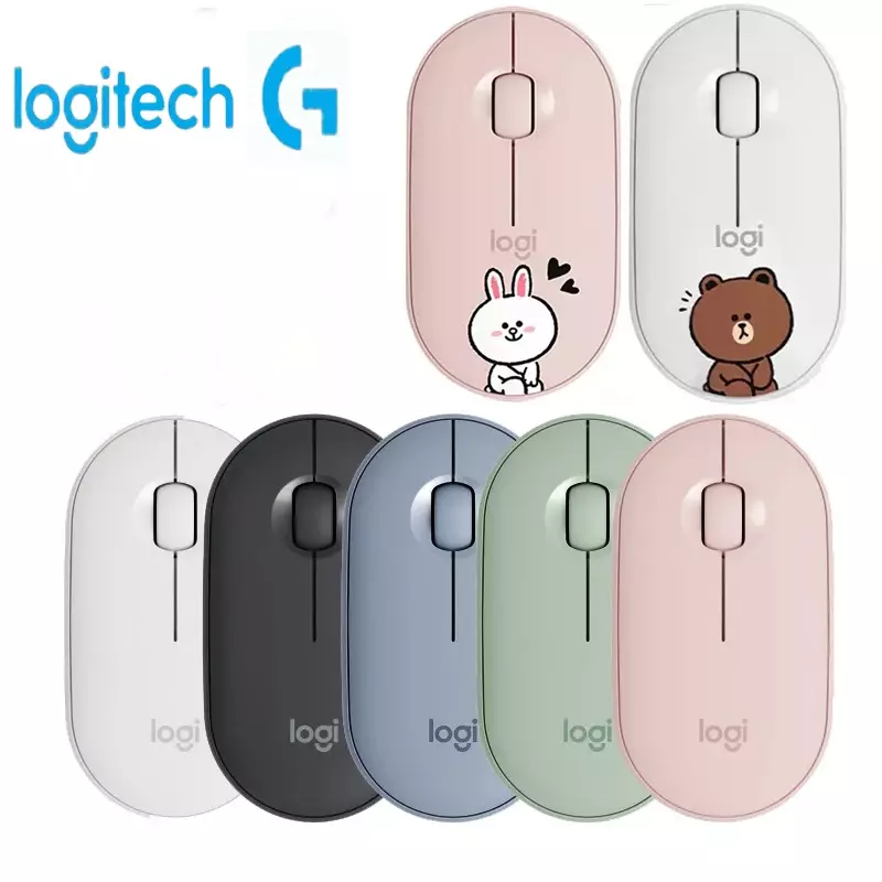 Nuovo Logitech PEBBLE POP Mouse Laptop Tablet M350 Wireless Bluetooth Mouse Light e Thin Mute Office Battery Usb Stock Mini Mouse