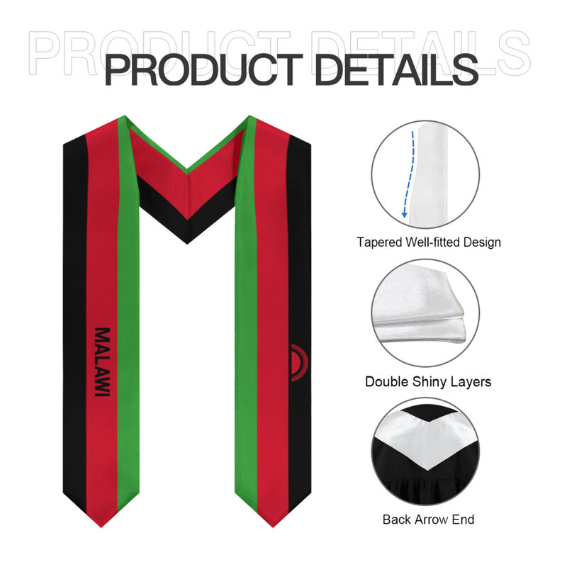 Più design scialle di laurea bandiera del Malawi e bandiera degli stati uniti stola fascia Honor Study a bordo studenti internazionali