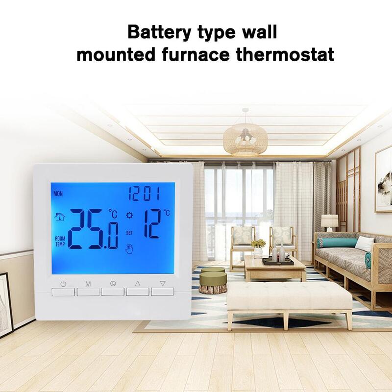 Lcd display thermo regulator programmier barer drahtloser raum digitaler intelligenter thermostat für kessel bodenwasser heizung termostato p1r7