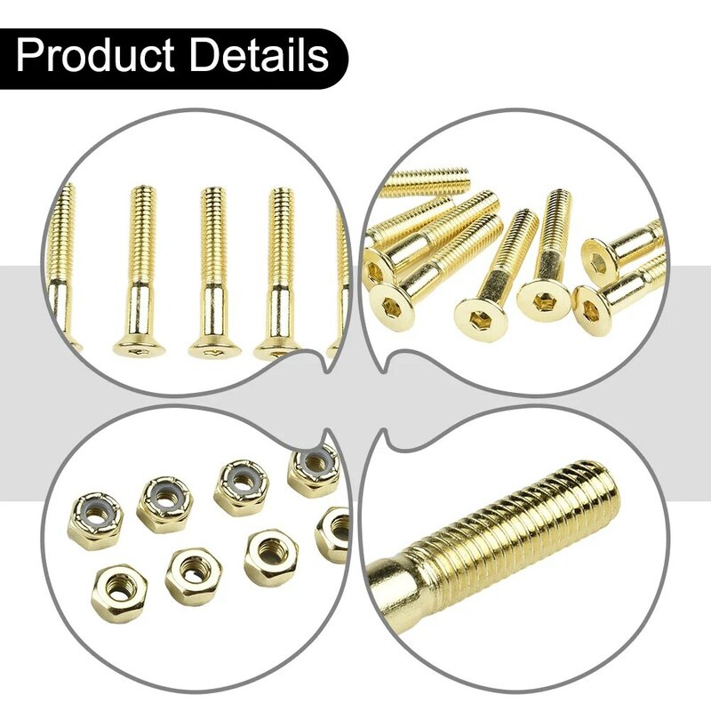 Set Screws Bolts Replacement Tool 25mm 28mm 30mm Accessories Carbon steel Four-wheeled Long board M5 Practical