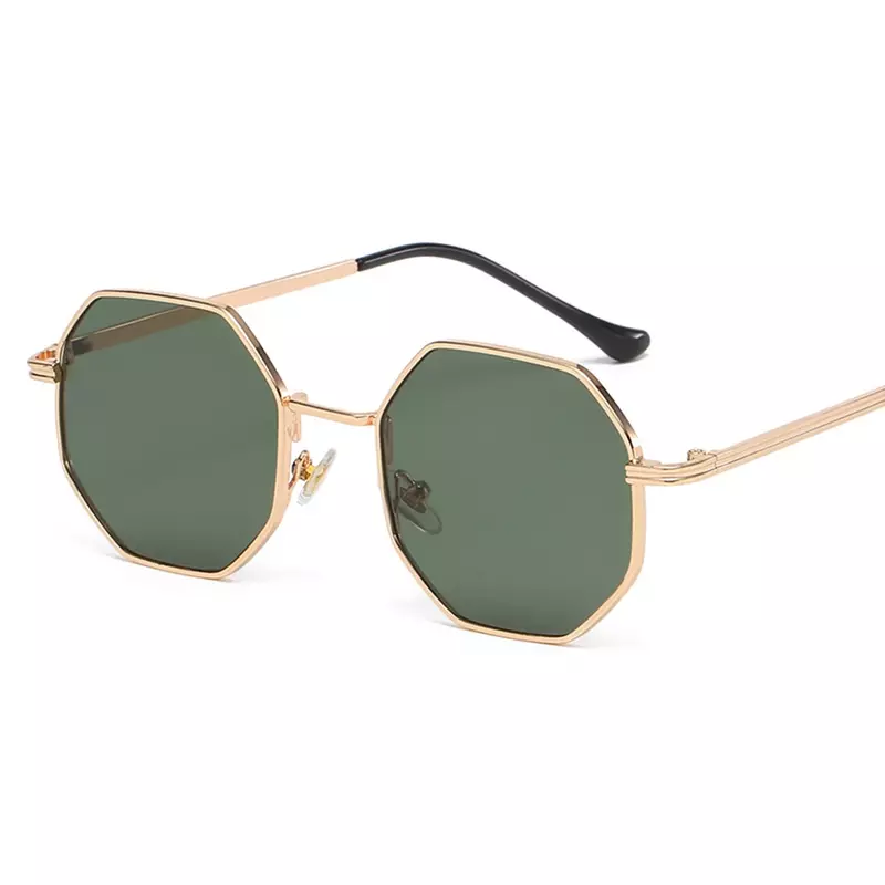 MUSELIFE-Polygon Sunglasses para homens e mulheres, vintage, Octagon Metal, marca de luxo, óculos de sol, senhoras
