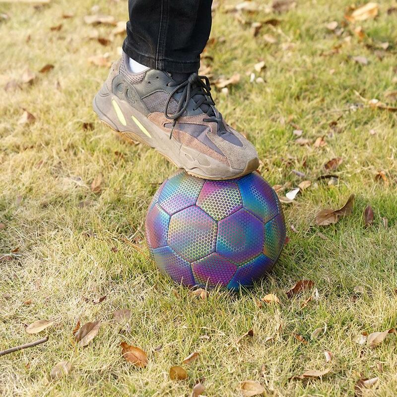 Bola de futebol brilhante noite para adultos, luminosa, reflexiva, futebol, competição, treinamento, tamanho 4, 5, 1pc