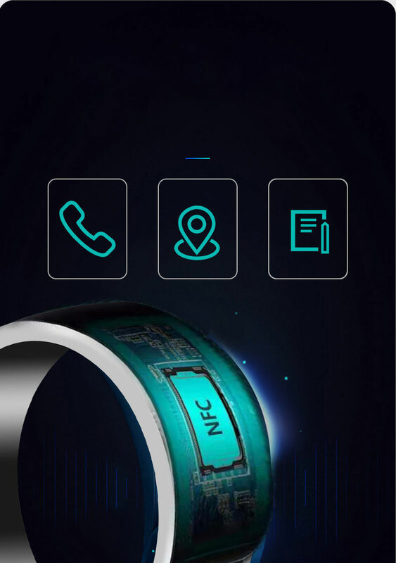 Chiavi di controllo accessi con incisione laser personalizzata 13.56Mhz anelli intelligenti NFC in acciaio al titanio impermeabile