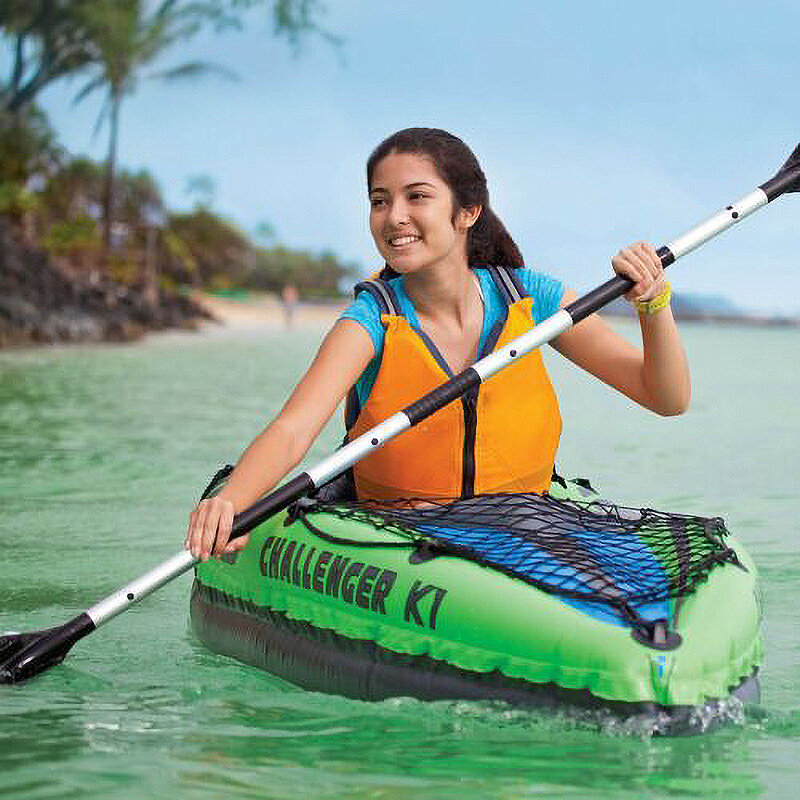 Intex 68305 challenger K1 one person inflatable canoe raft with Oar and Hand Pump ocean kayak