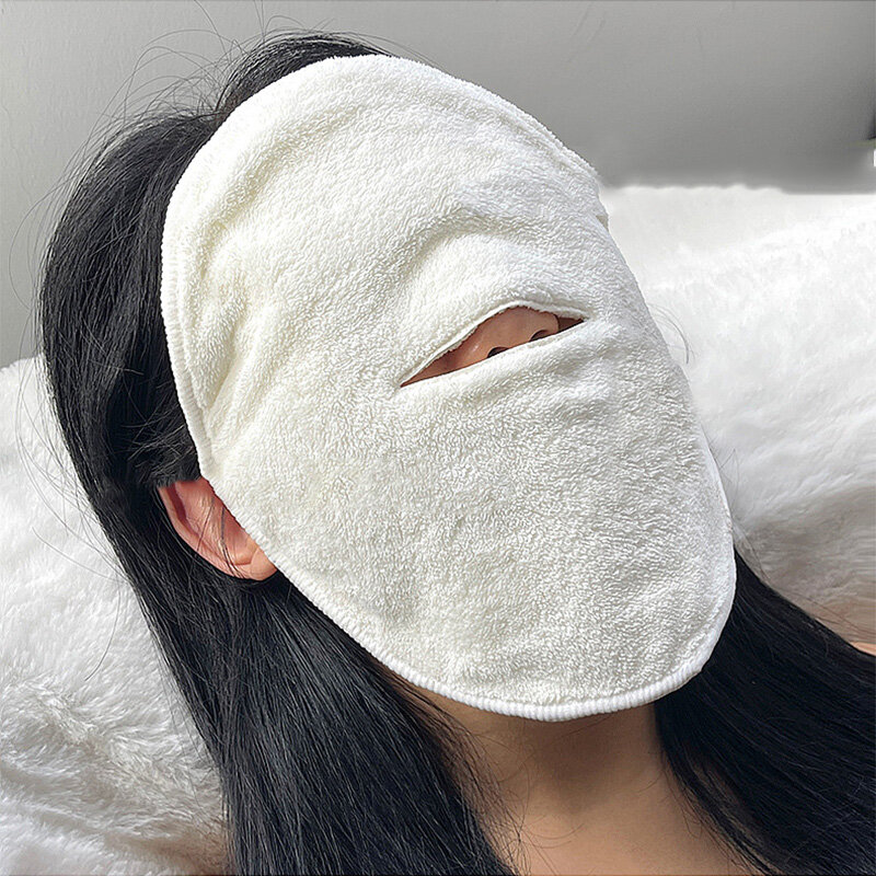 Masque de soin de la peau en coton, compresse chaude, serviette de support, visage à la vapeur, ouvre les pores de la peau, propre, beauté, outils de soins du visage