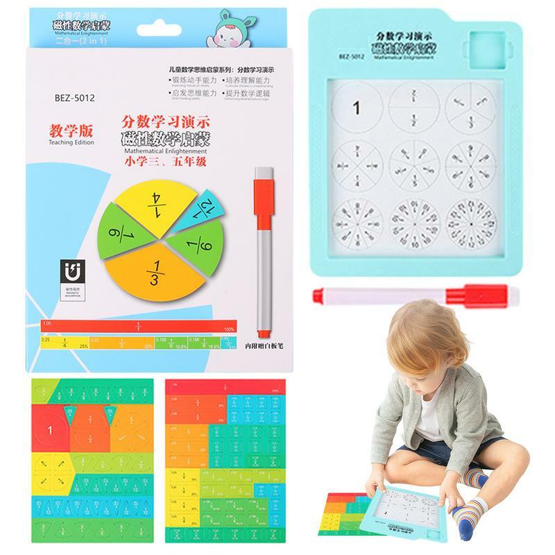 Magnetic Fractions Educational Puzzle Magnetic Fraction Games & Tiles Rainbow Fractions Manipulatives Portable Fractions Strips