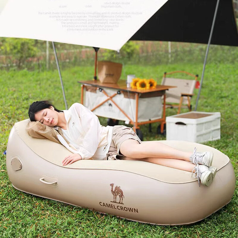 Sofá cama inflable para parejas, sofá de aire plegable para acampada al aire libre, relajación romántica de la naturaleza, Divano
