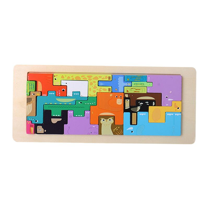 Wood Jigsaw Puzzles Toys Colorful Educational Preschool for Ages 3 4 5 6