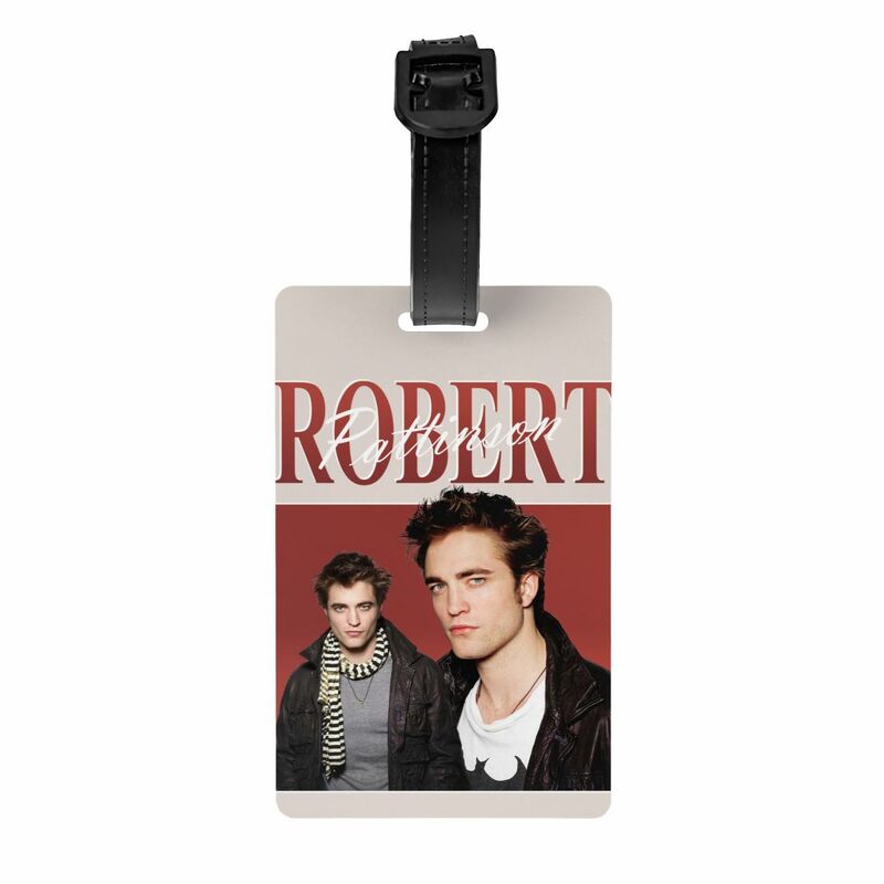 Etiqueta de equipaje clásica de Robert Pattinson, etiqueta de identificación Vintage, cubierta de privacidad de equipaje de maleta de Rob Edward Cullen
