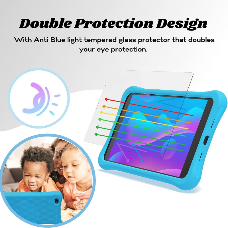 7'' Candy Color Silicone Case Android 10.0 Kids Tablets PC Quad Core 1GB RAM 16GB ROM 1024*600IPS Allwinner E98 Google Play Pad
