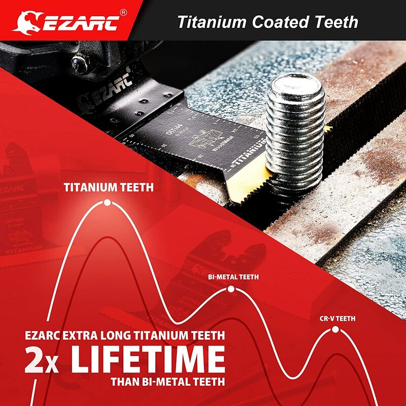 EZARC 4Pcs Titanium ใบเลื่อยชุด Plunge ตัด Multitool สำหรับโลหะไม้เล็บสกรู,flush Cut Universal