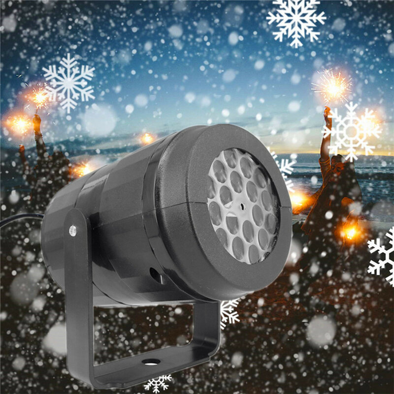 Projecteur laser de flocon de neige à LED, lumières de scène rotatives, motif de Noël, éclairage de vacances, décoration de jardin extérieur, 4W, lumières de fête de Noël