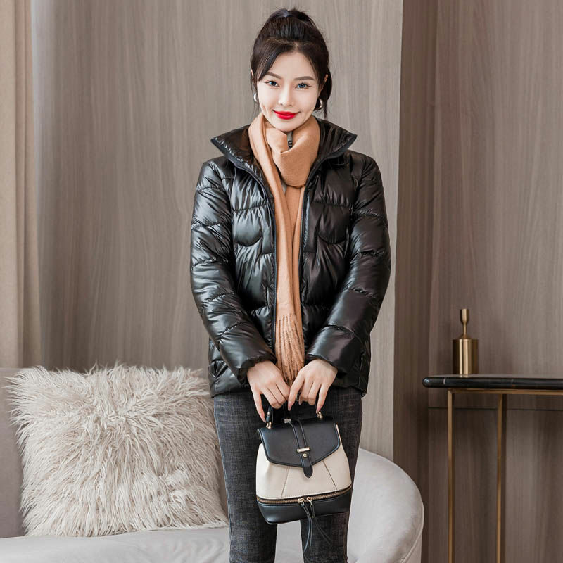 L-5XL parka donna solido colletto alla coreana cappotti invernali moda coreana Casual quotidiano tutto-fiammifero addensare semplici vestiti eleganti da donna