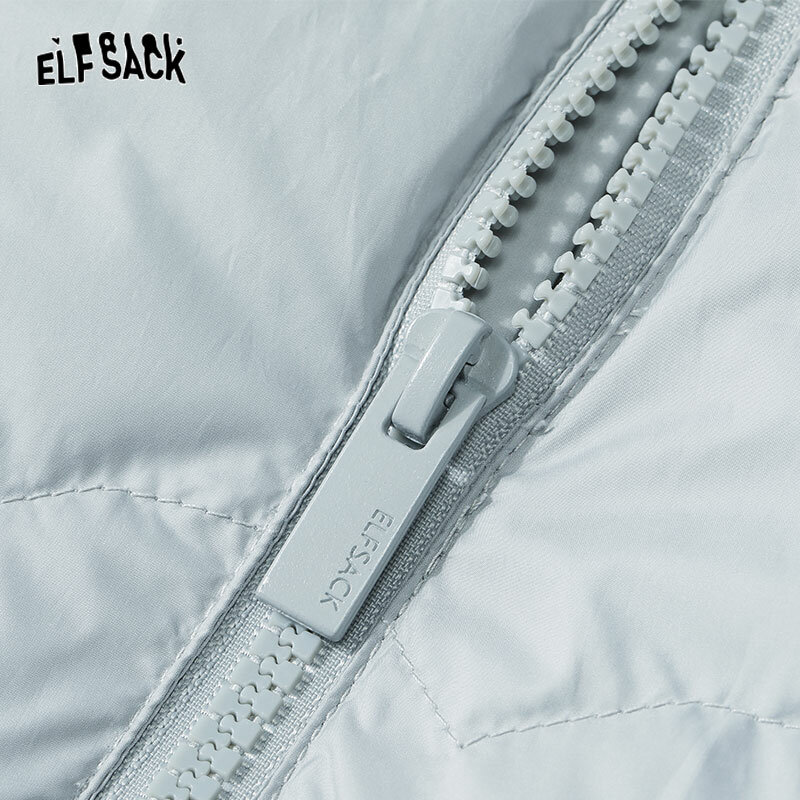 ELFSACK 여성용 블랙 다운 코트, 중국 스타일 루즈 디자인 재킷, 2023 겨울 신상