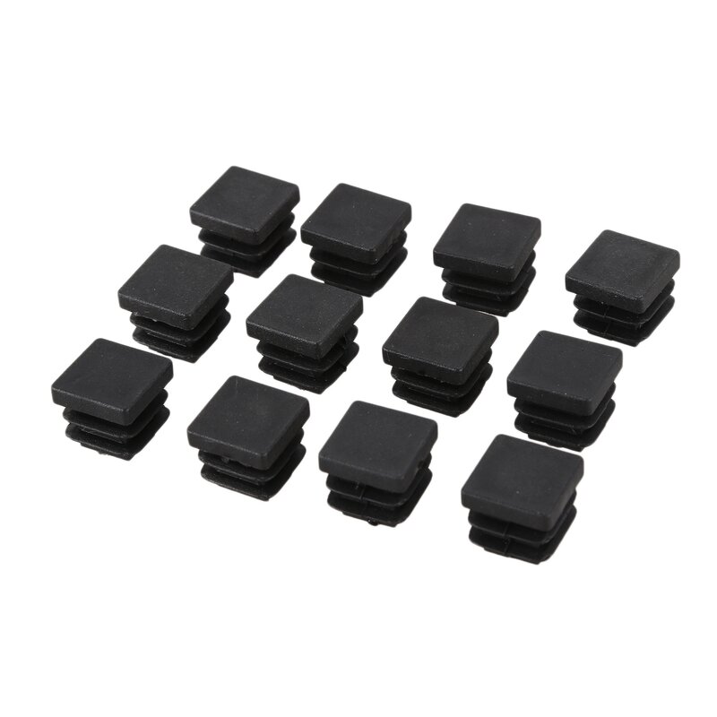 12 Pcs 15mm x 15mm Plastic Square Caps Tube Pipe Inserts End Blanking