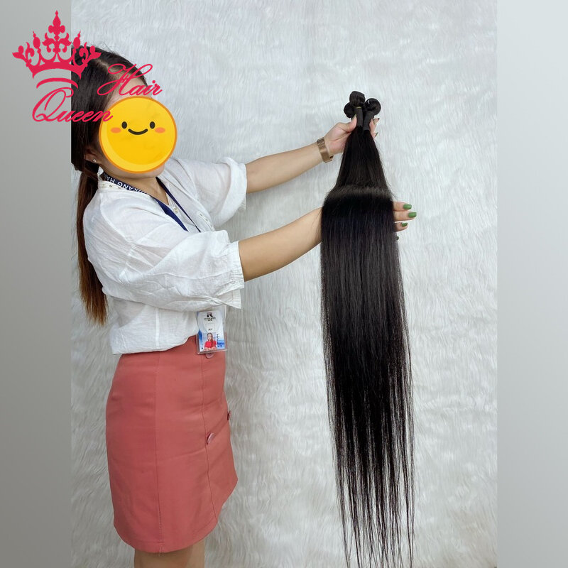 Super Long Hair 30Inch to 40Inch Raw Straight Hair 100% Human Hair Unprocessed Hair Bundles Extension Natural Color Queen Hair