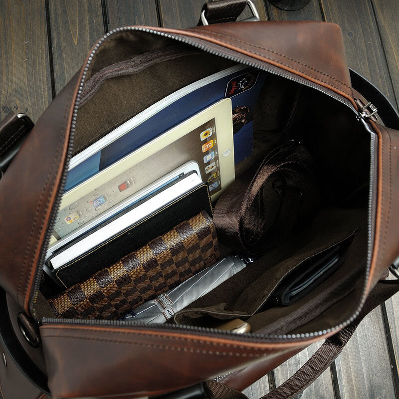 Mode Handtas Gekke Messenger Bag Mannen Koeienhuid Lederen Tas Laptop Tas Computer Tas Zakelijke Handtas Tassen Voor Mannen
