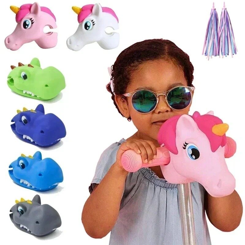 1PC Unicorn Scooter Handlebar for Children Bicycle Head Horse Toy Bicycle Scooter Bike Accessories Handlebar Kids Birthday Gifts